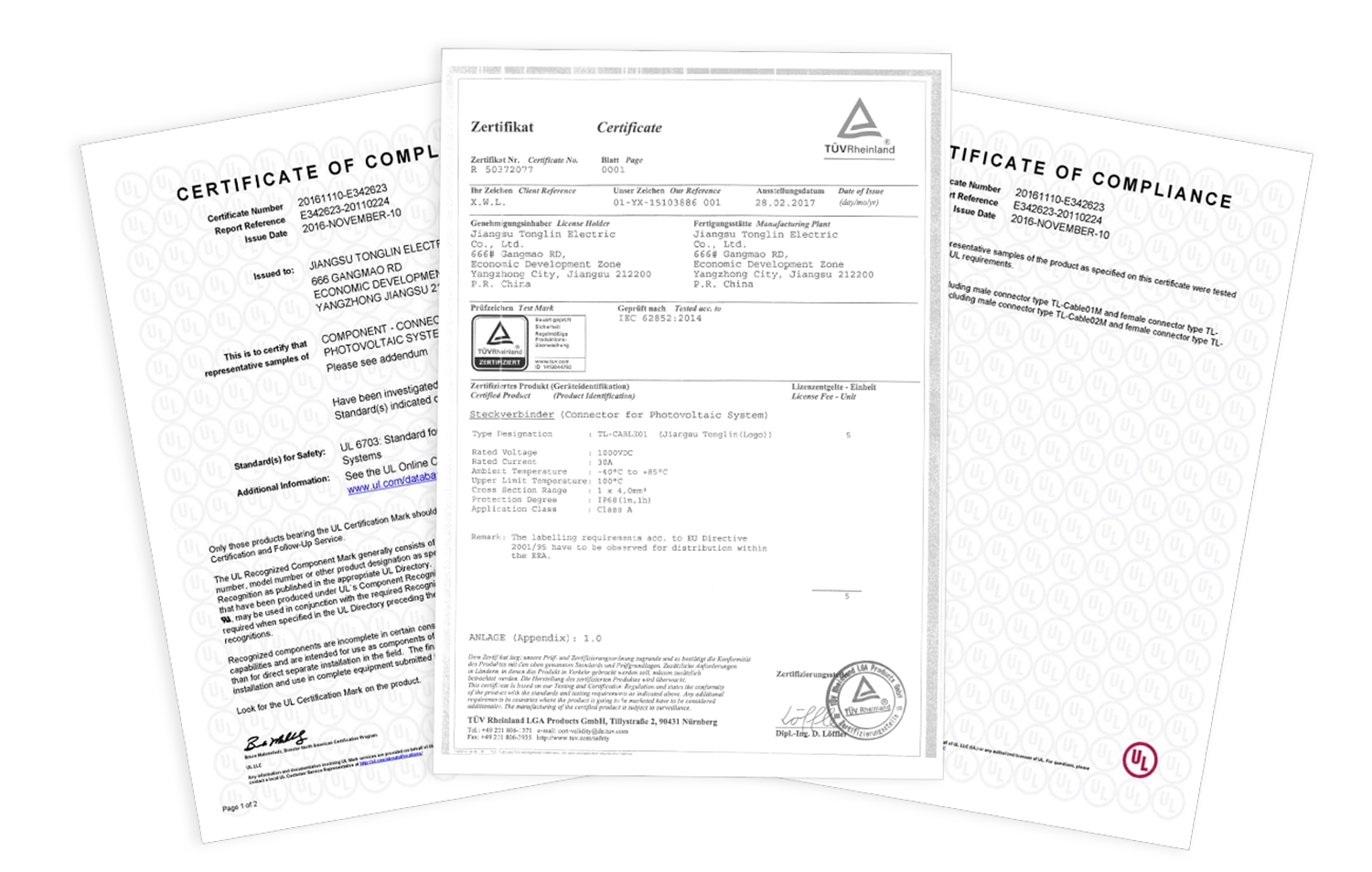 Certificados MC4, conector fotovoltaico, MC4 impermeable, conector de cable solar. 