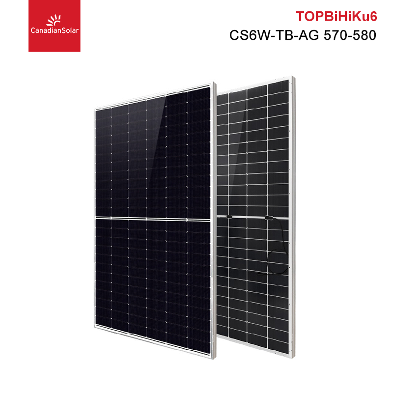 Canadian Solar TOPBiHiKu6 N-tipo TOPCon módulo solar bifacial 580W 585W 590W 595W Panel de energía solar