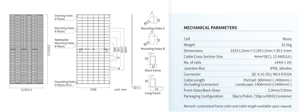 dimensiones del panel solar