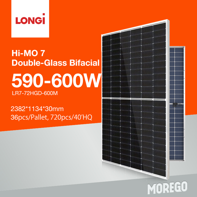 Panel solar bifacial longi 600w