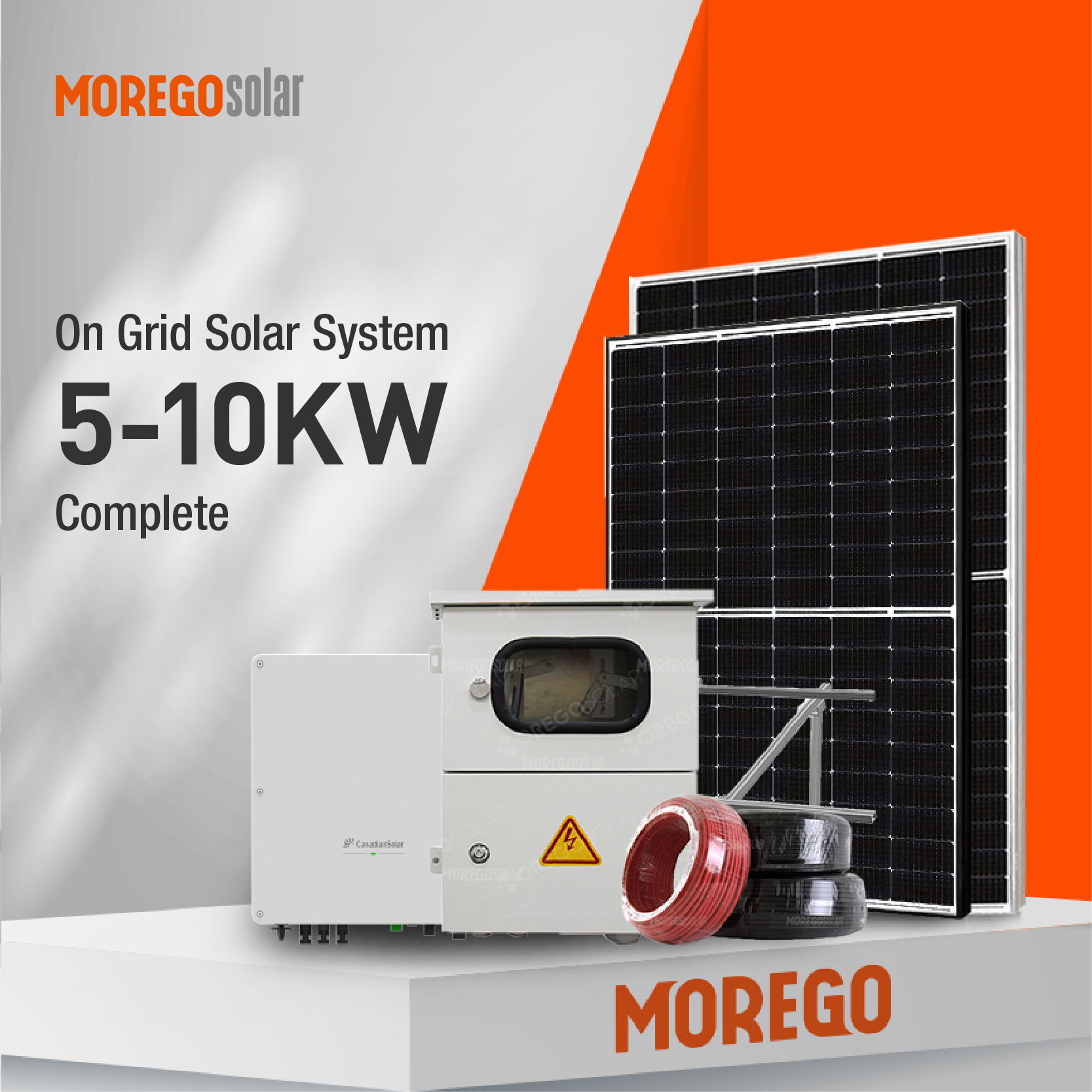 Sistema de panel solar Moregosolar de conexión a red 5KW 10KW 15KW 20KW 25KW en sistemas de energía solar de red