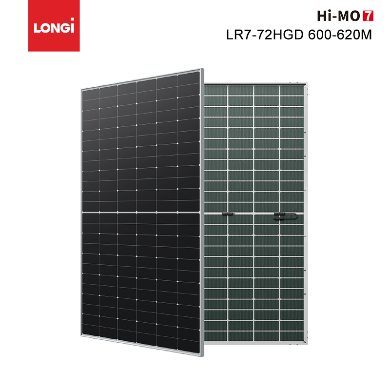 Paneles solares con tecnología de células HPDC bifaciales Longi solar Hi-MO7 600W 605W 610W 615W 620W