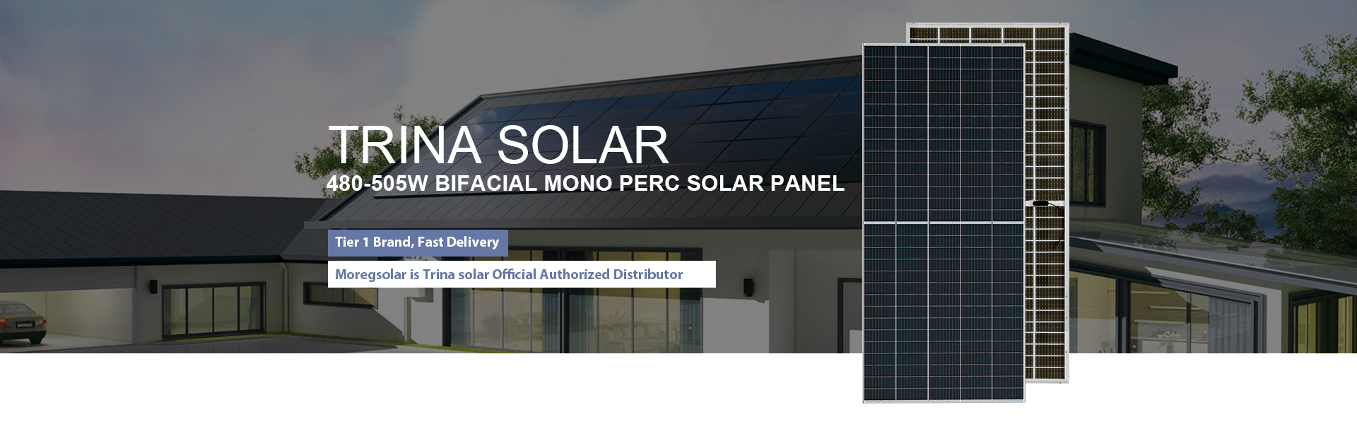 Panel solar Trina solar vertex 500w 210mm paneles de células solares bifaciales