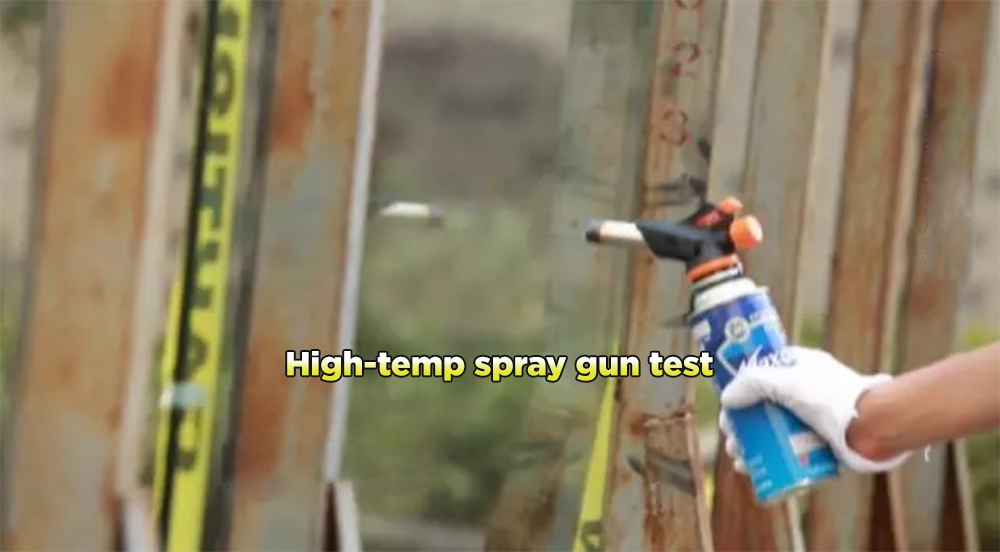 Prueba de pistola pulverizadora de alta temperatura