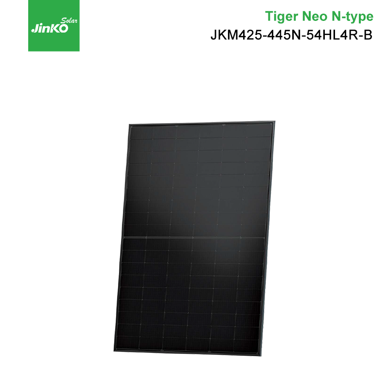 Jinko Solar Tiger Neo N Type 440W 445W N-Type 54 Half Cell Módulo monofacial totalmente negro 445W Panel solar de techo con marco negro