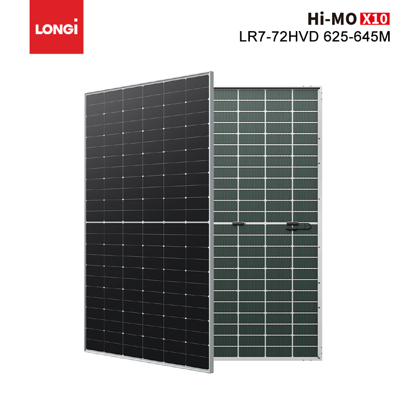 Longi HiMO X10 Explorer 645W 640W 635W 630W Paneles solares bifaciales de vidrio doble