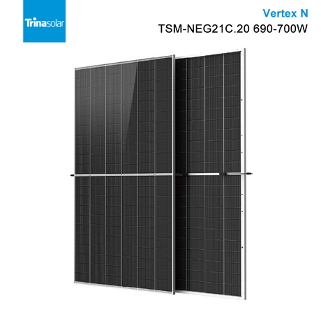 Paneles solares Trina Solar Vertex N 700w 695w 690w Panel solar bifacial de vidrio doble