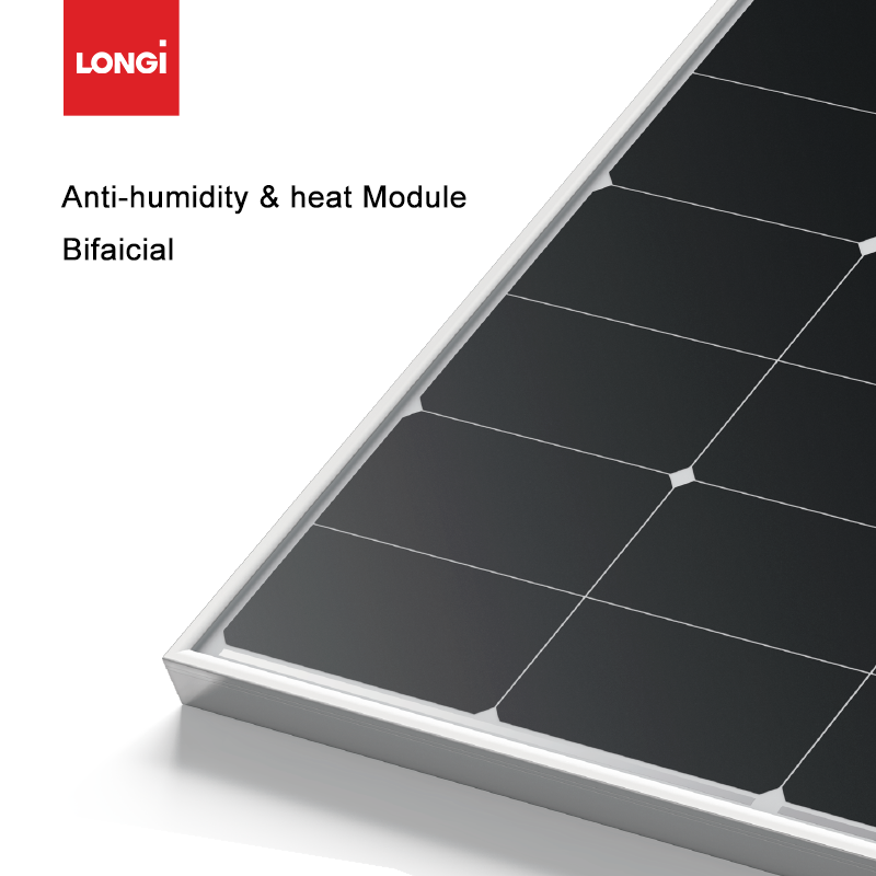 Longi Hi-MO X6 Panel solar antihumedad y calor Doble vidrio Bifacial 575W 580W 585W 590W