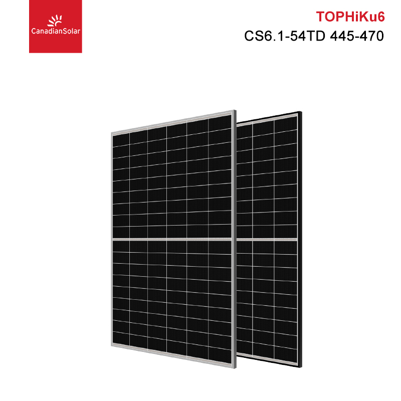 Canadian Solar TOPHiKu6 Bifacial 470W 465W 460W 455W 450W Paneles solares tipo N de doble vidrio